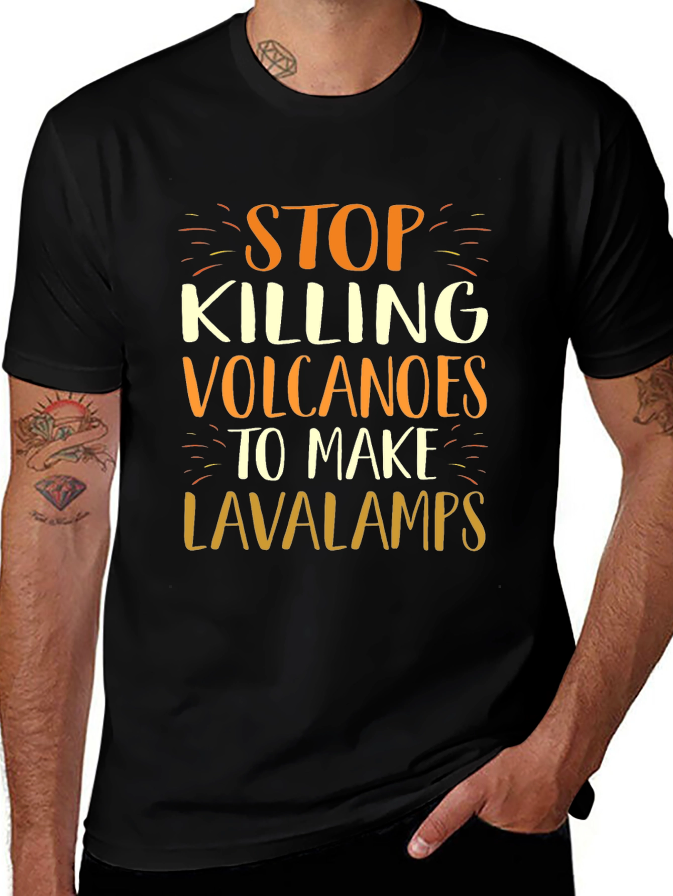 Stop Killing Volcanoes T-Shirt Lava Lamps Earth Humor