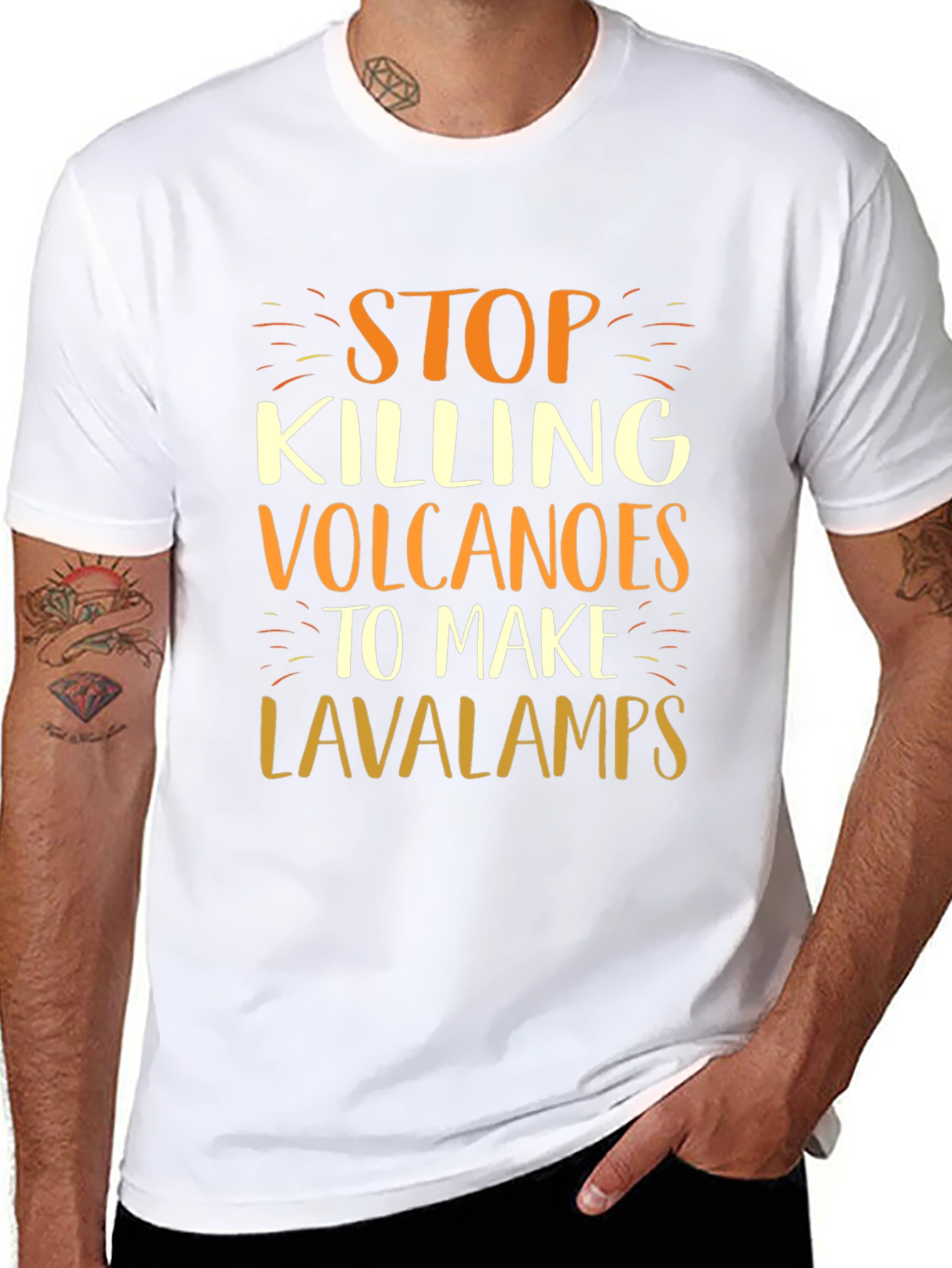 Stop Killing Volcanoes T-Shirt Lava Lamps Earth Humor