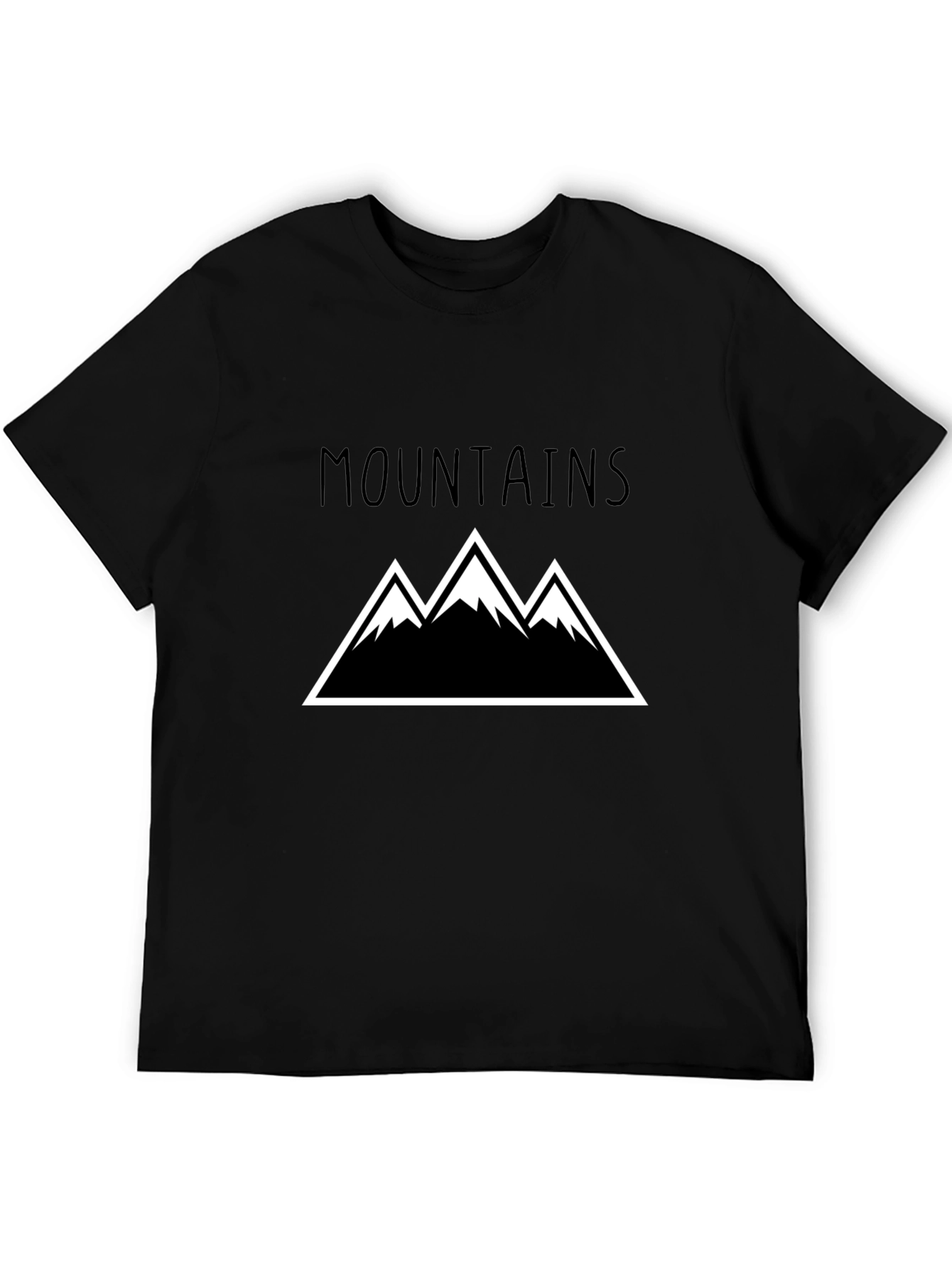 Mountains Graphic Print Tee - Black