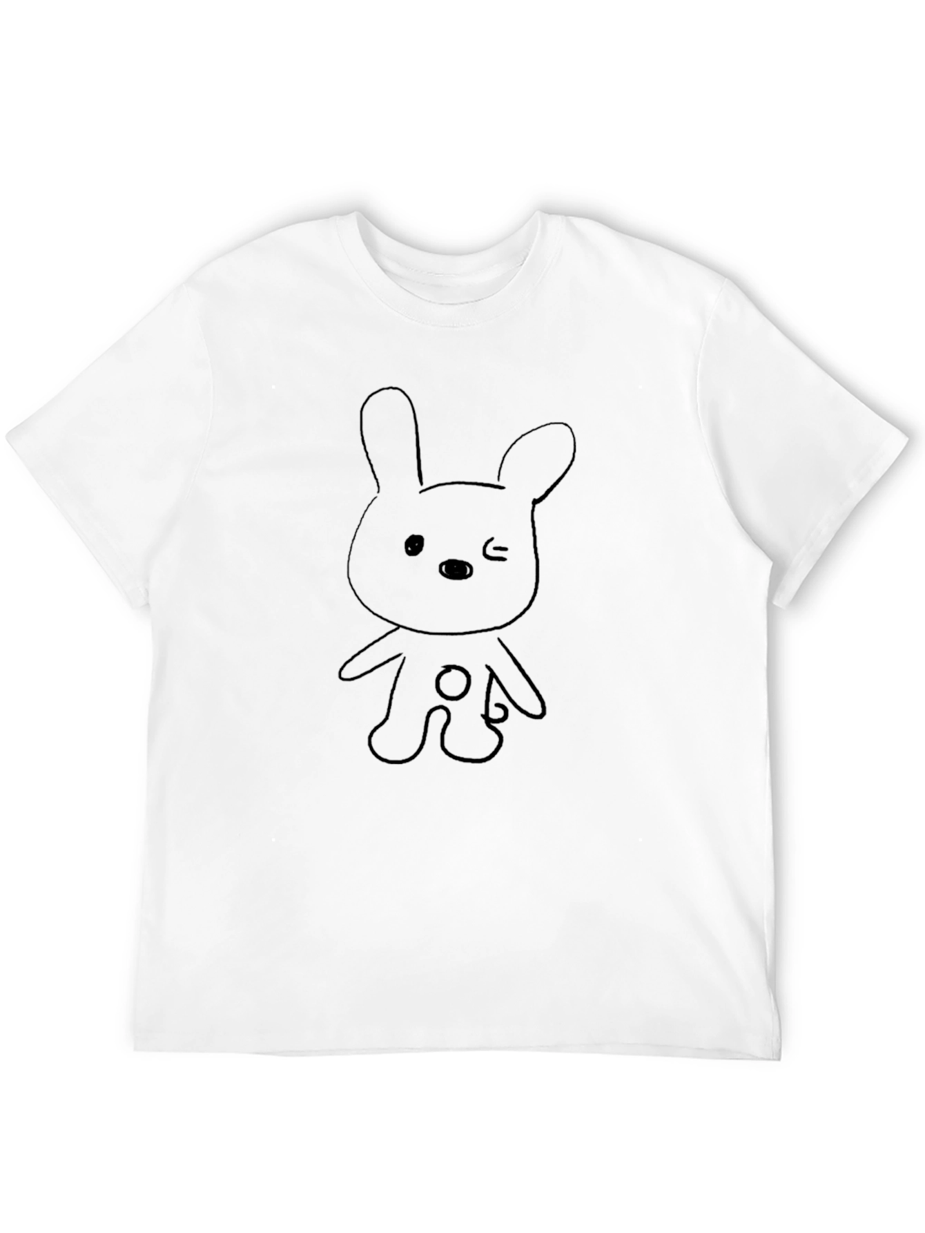Cute Bunny Graphic Black T-Shirt