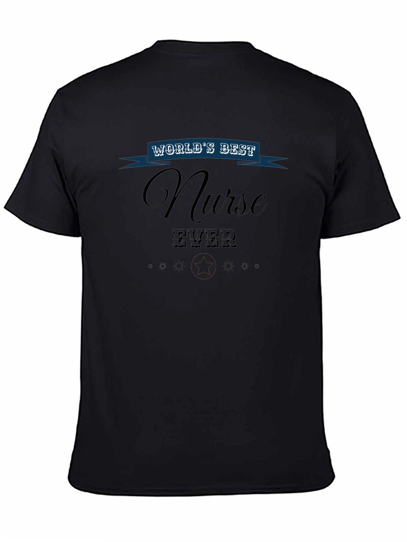 Worlds Best Nurse Ever Graphic Tee - Black