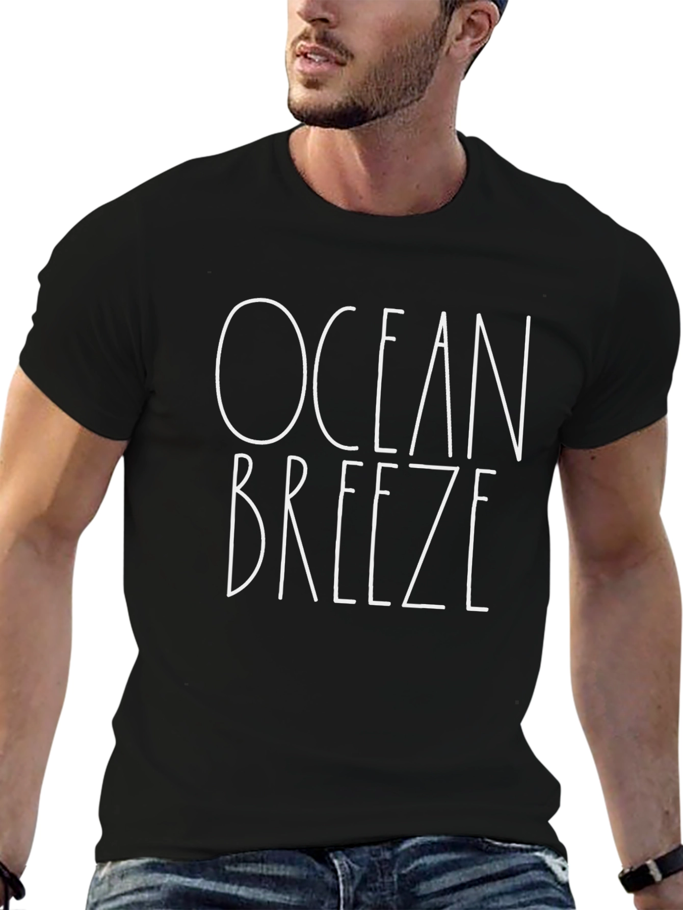 Ocean Breeze Graphic T-Shirt - Black