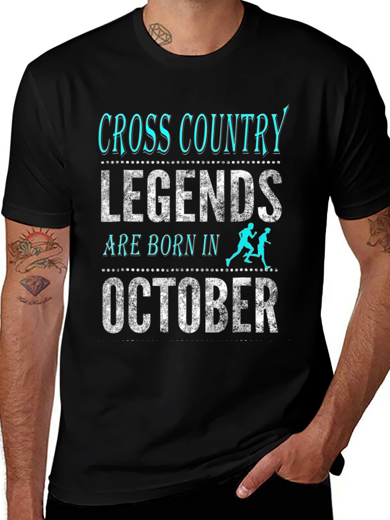 Cross Country Legends Born in October Black Tee