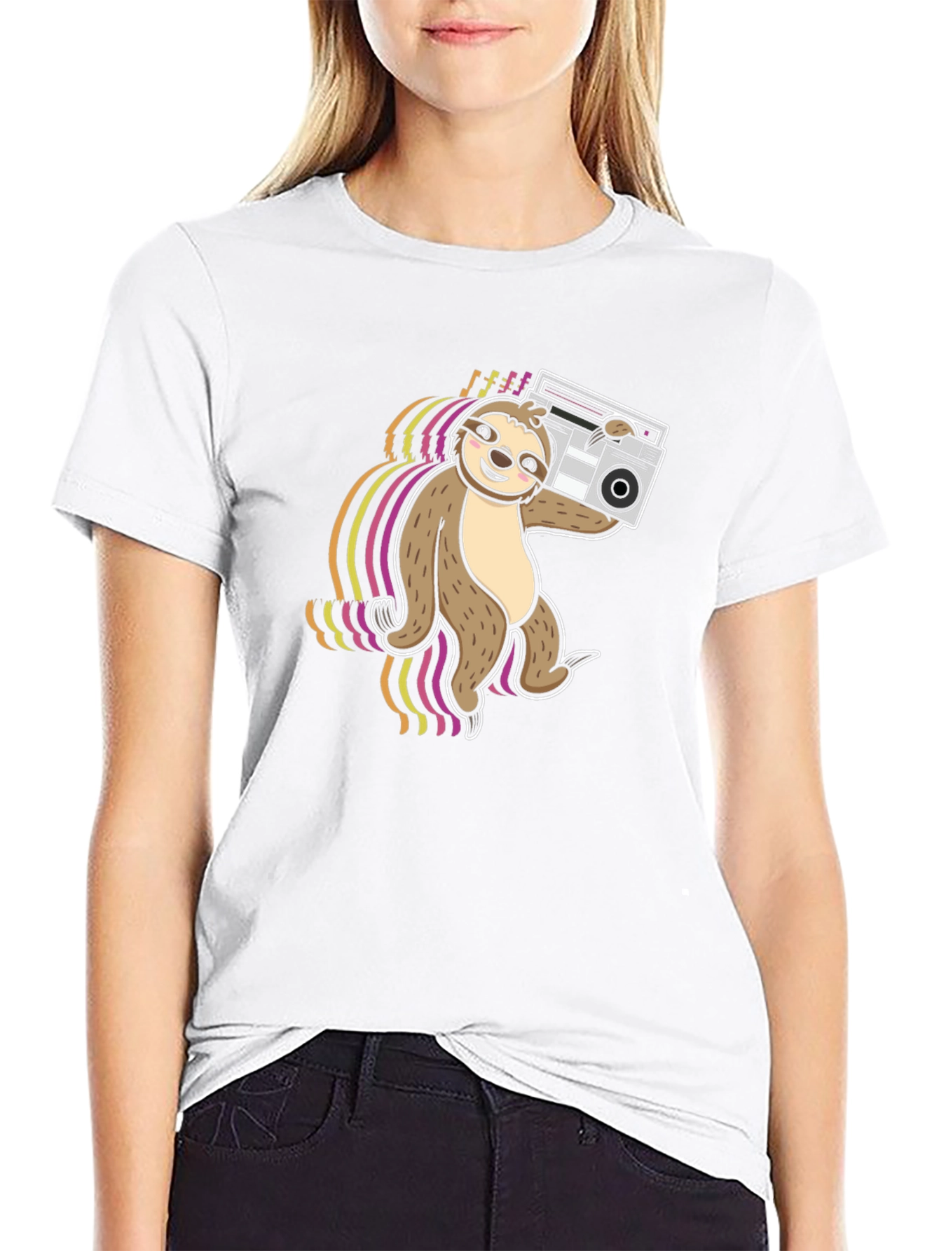 Sloth DJ T-Shirt - Black Graphic Tee