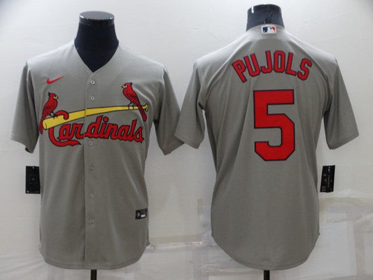 Men's St. Louis Cardinals Albert Pujols #5 Gray Replica Baseball Jerseys