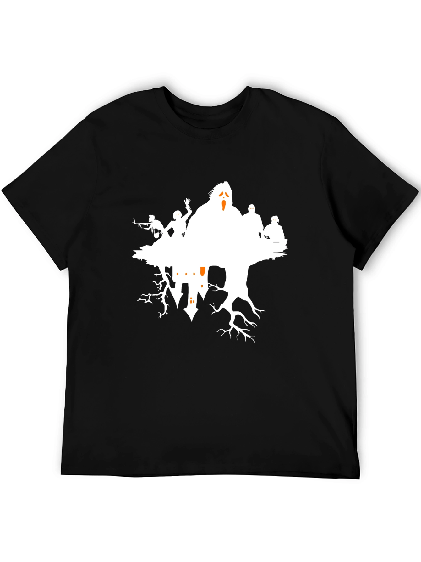 Ghost Face Silhouette T-Shirt - Black
