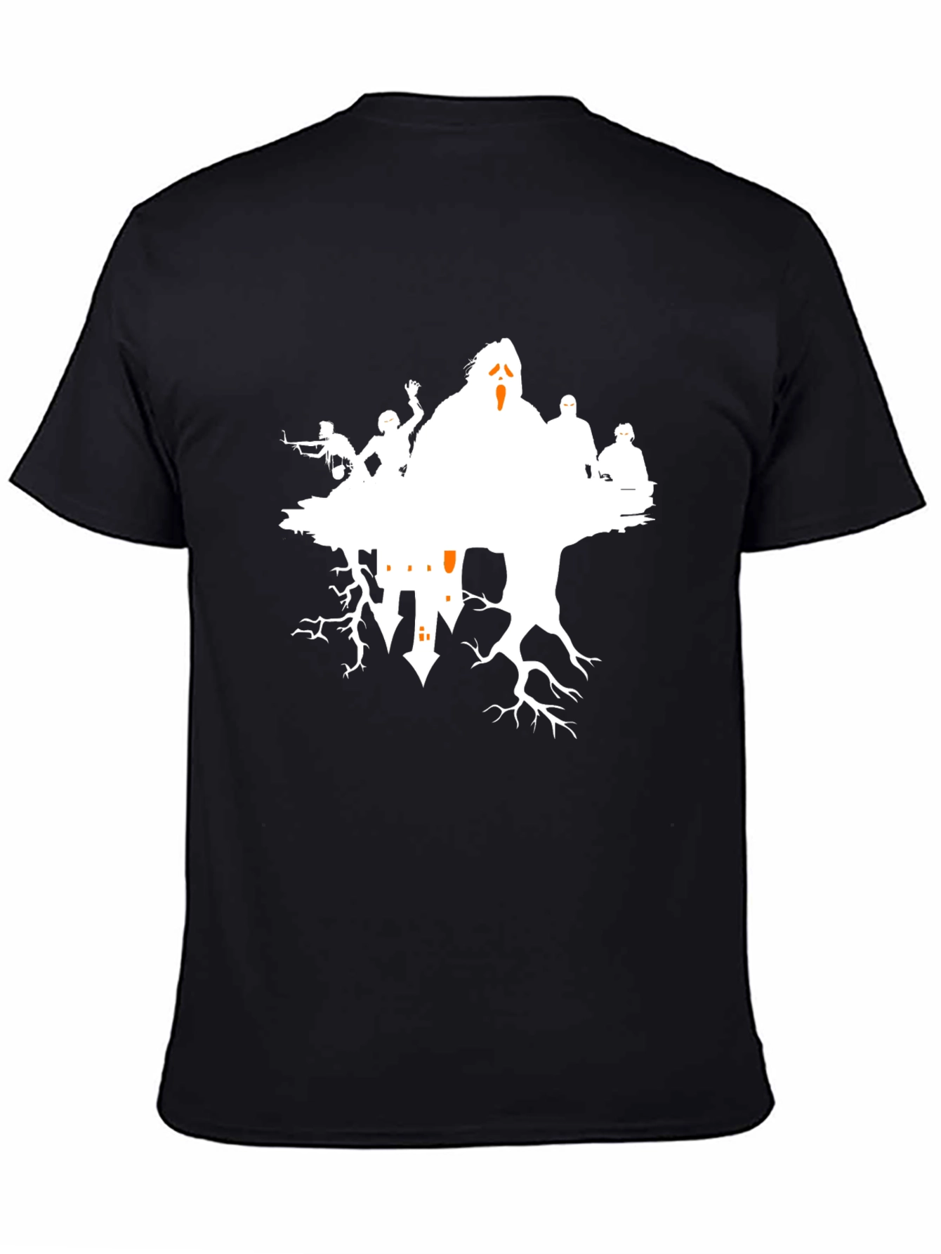 Ghost Face Silhouette T-Shirt - Black