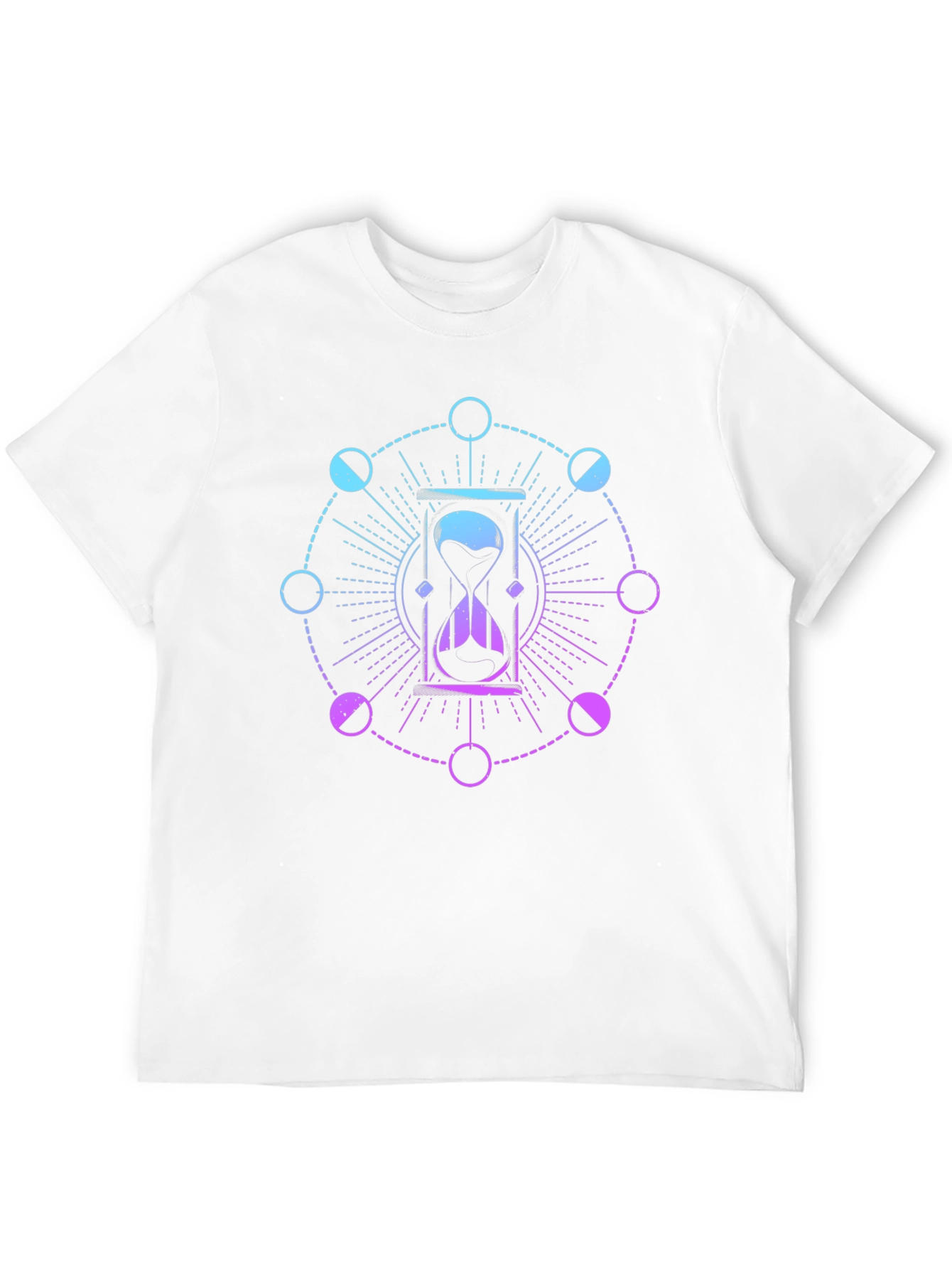 Hourglass and Moon Phases Black T-Shirt