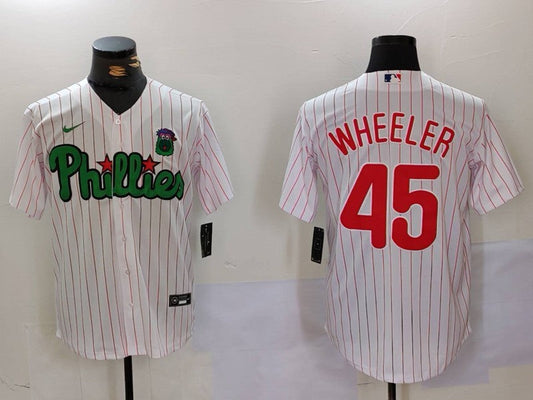 Men's Philadelphia Phillies Zack Wheeler #45 White Limited Player Jerseys