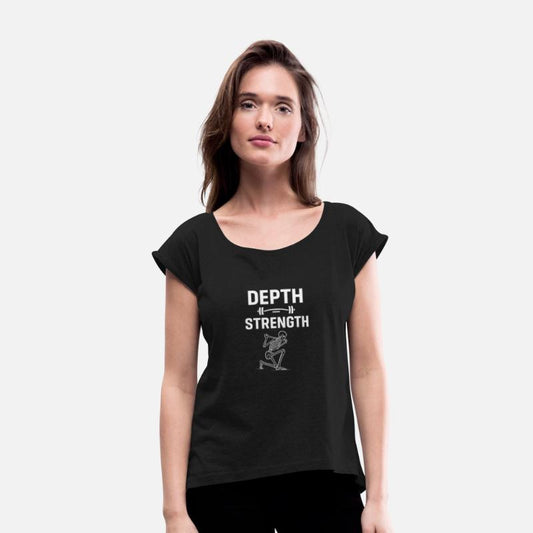 Depth strength gymmotivation quote with white text