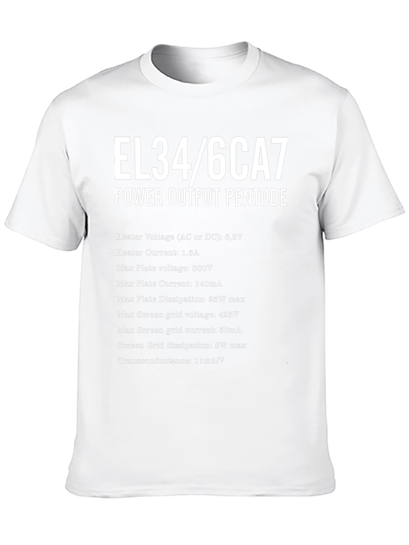 EL34/6CA7 Tube Specs T-Shirt