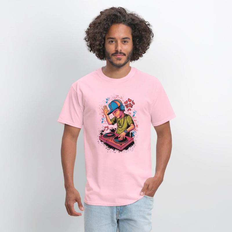 dj turntable boy illustration with vibe