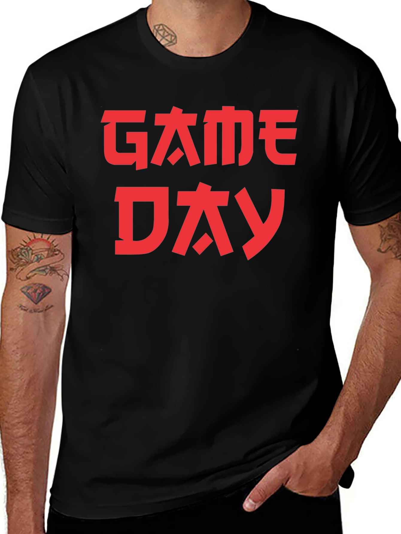 Game Day Kanji Style Graphic Tee - Black