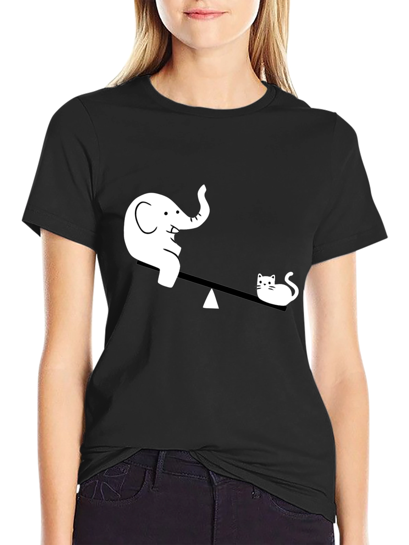 Elephant vs. Cat Tee - Funny Graphic T-Shirt