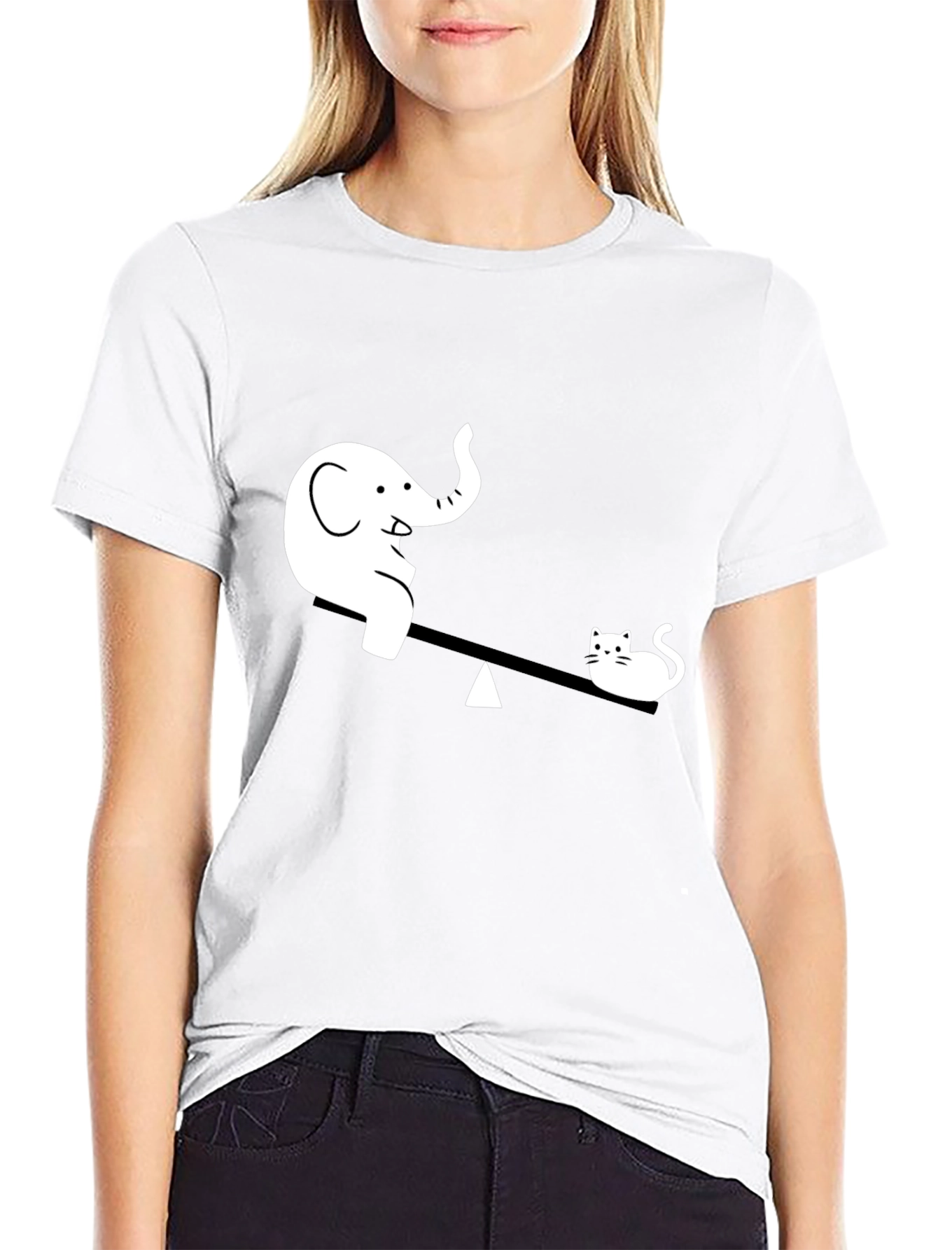 Elephant vs. Cat Tee - Funny Graphic T-Shirt