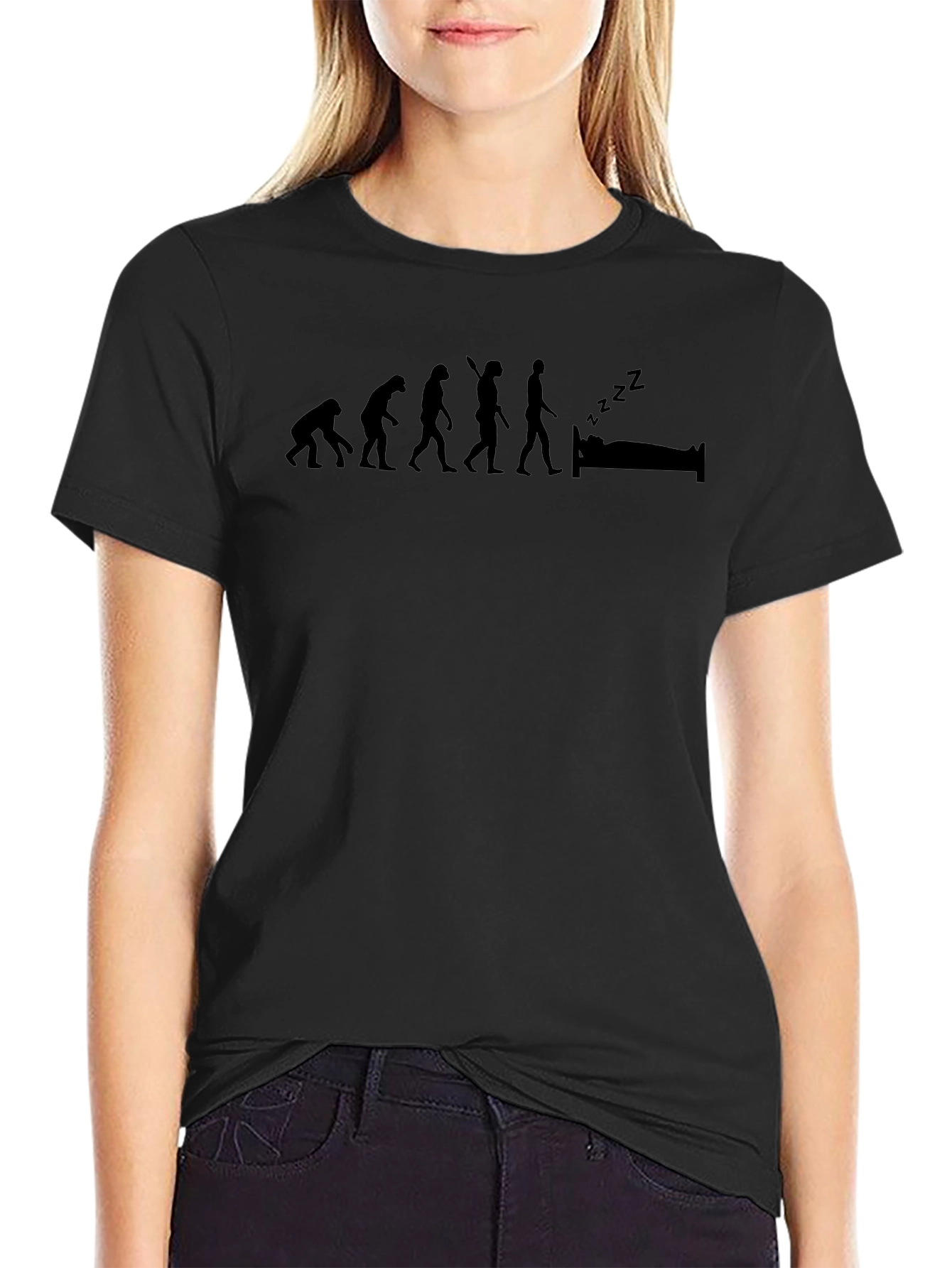 Evolution to Sleep T-Shirt - Humorous & Comfy!