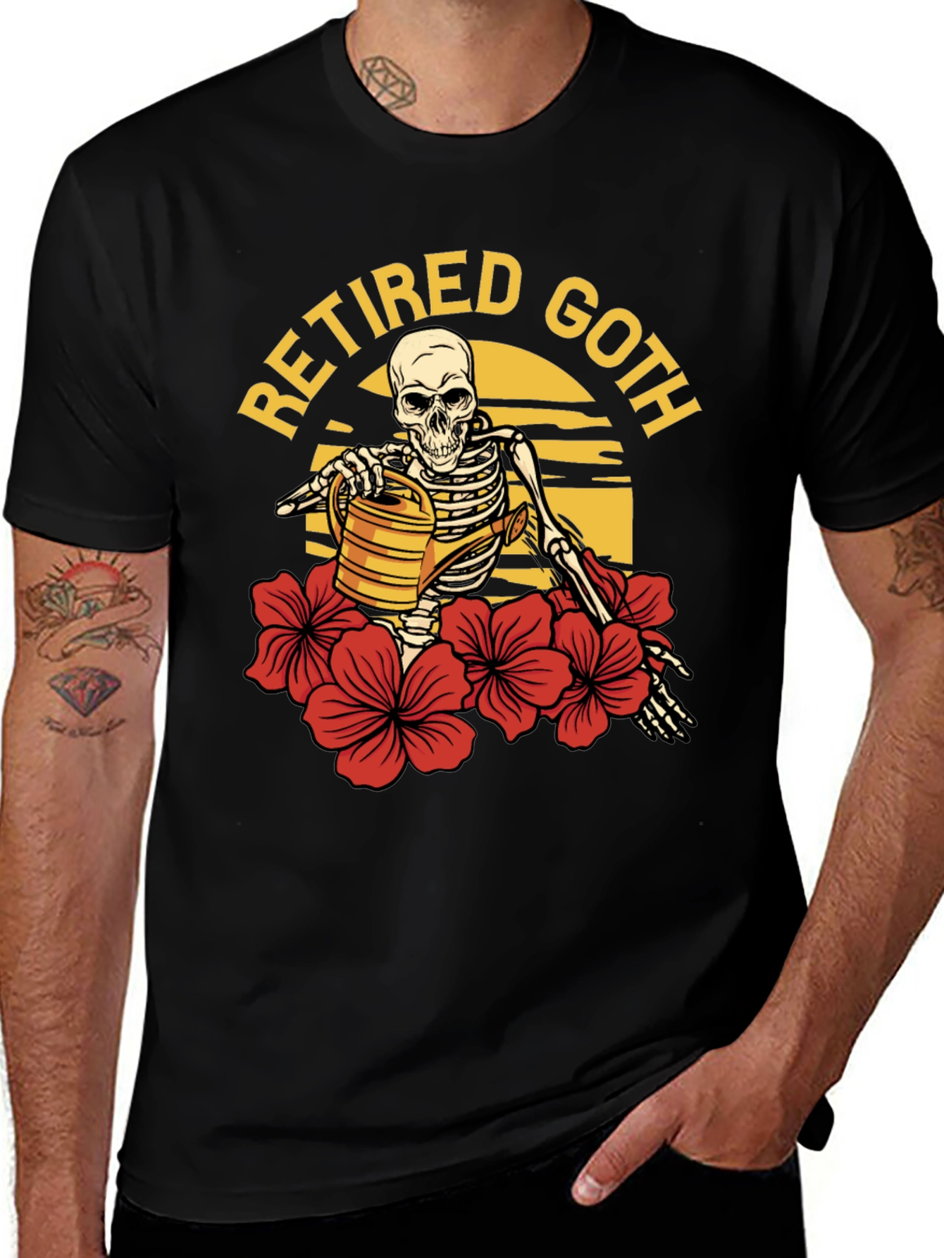 Retired Goth Skeleton Gardener T-Shirt