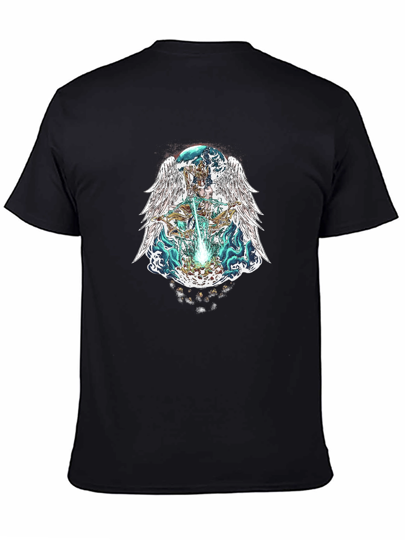 Angelic Warrior Graphic Tee - Black