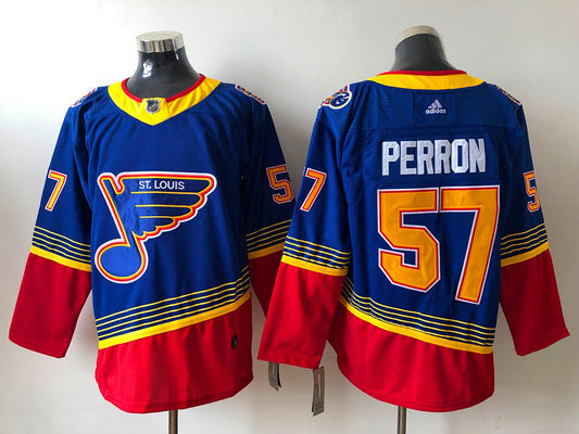 Men's St. Louis Blues David Perron #57 Blue Breakaway Player Jerseys