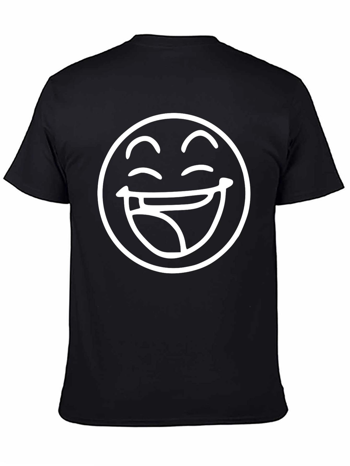 Laughing Face Graphic T-Shirt - Black Cotton Tee