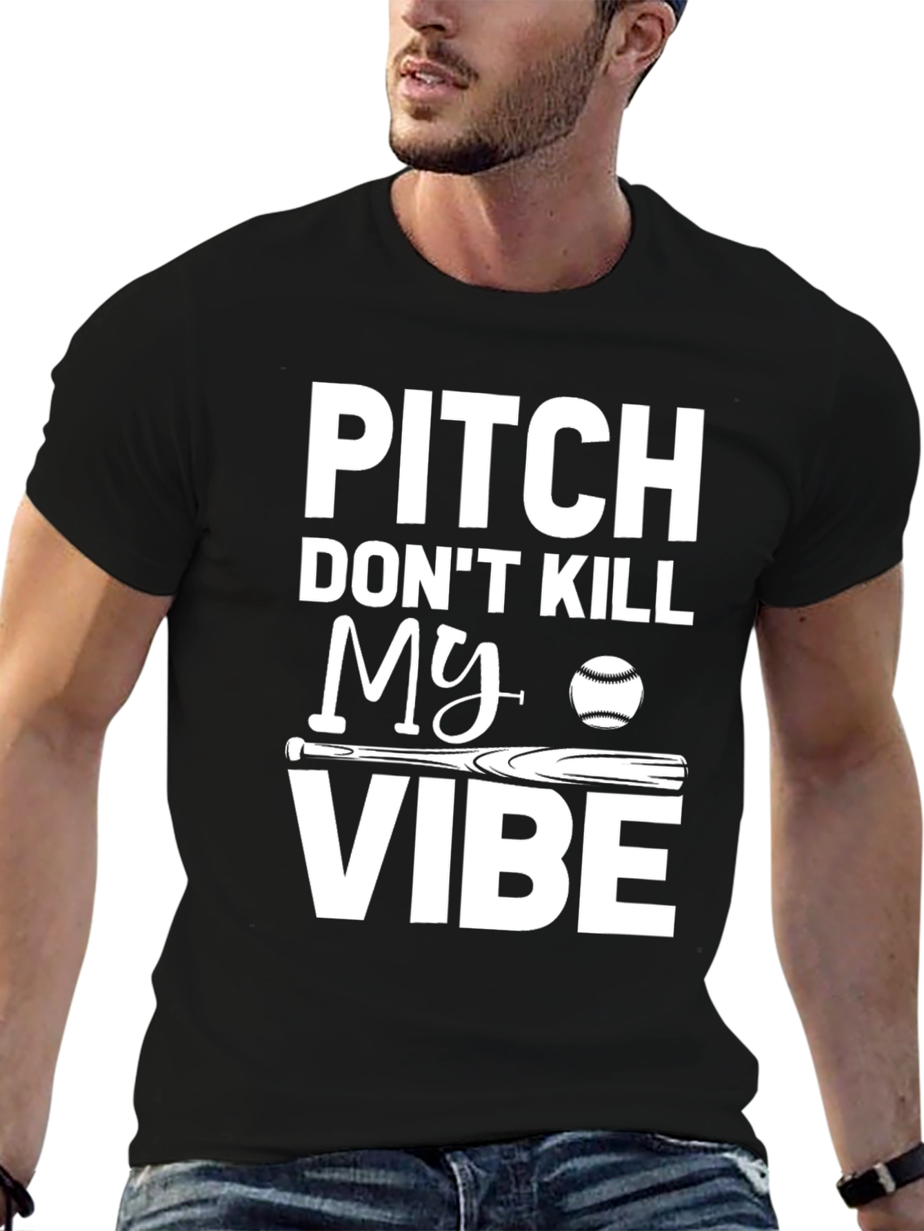 Pitch Dont Kill My Vibe Baseball T-Shirt