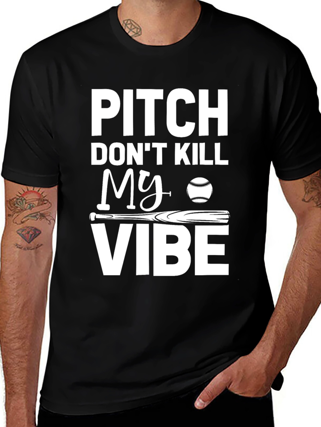 Pitch Dont Kill My Vibe Baseball T-Shirt