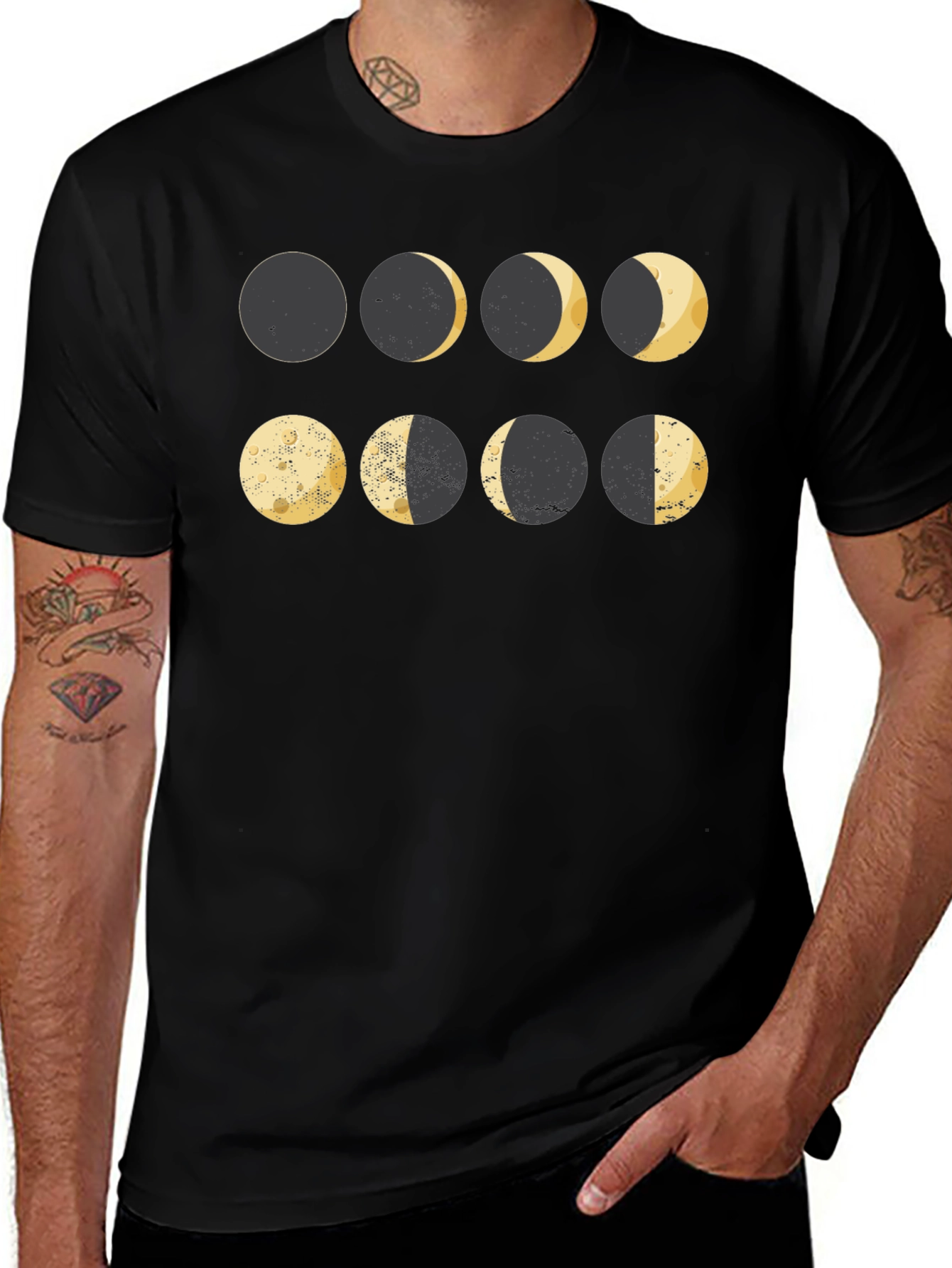 Lunar Phase Graphic T-Shirt - Astronomy Inspired Tee