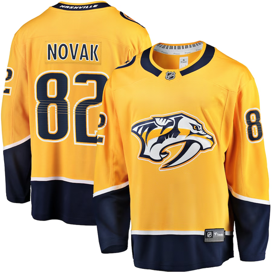 Men's Nashville Predators Tommy Novak #82 Gold Home Breakaway Jerseys