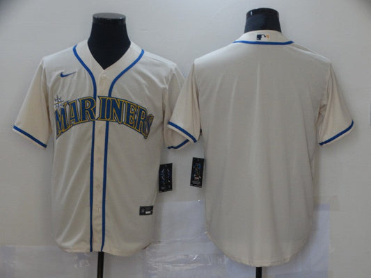 Men's Seattle Mariners Beige Replica Blank Jerseys