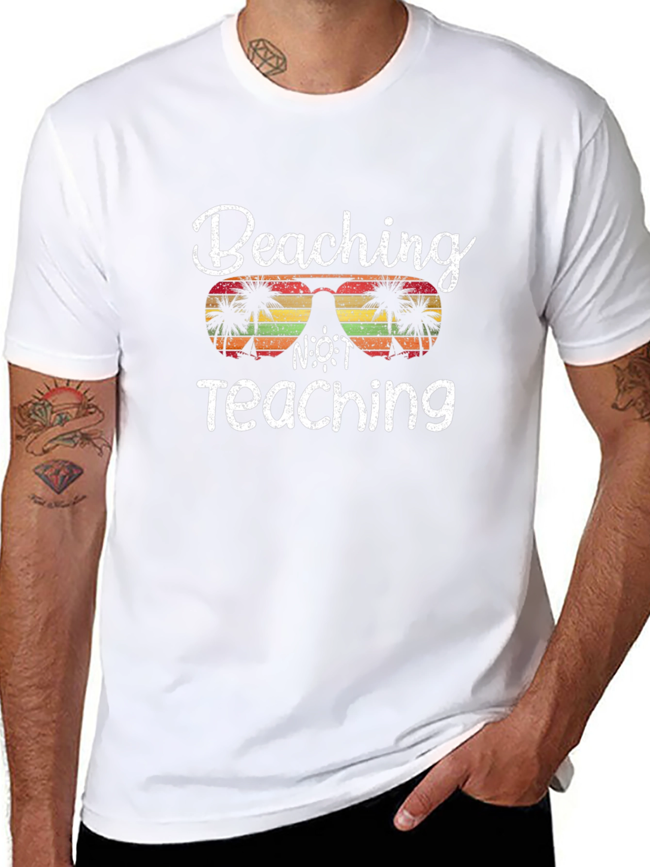 Beaching Not Teaching Graphic T-Shirt