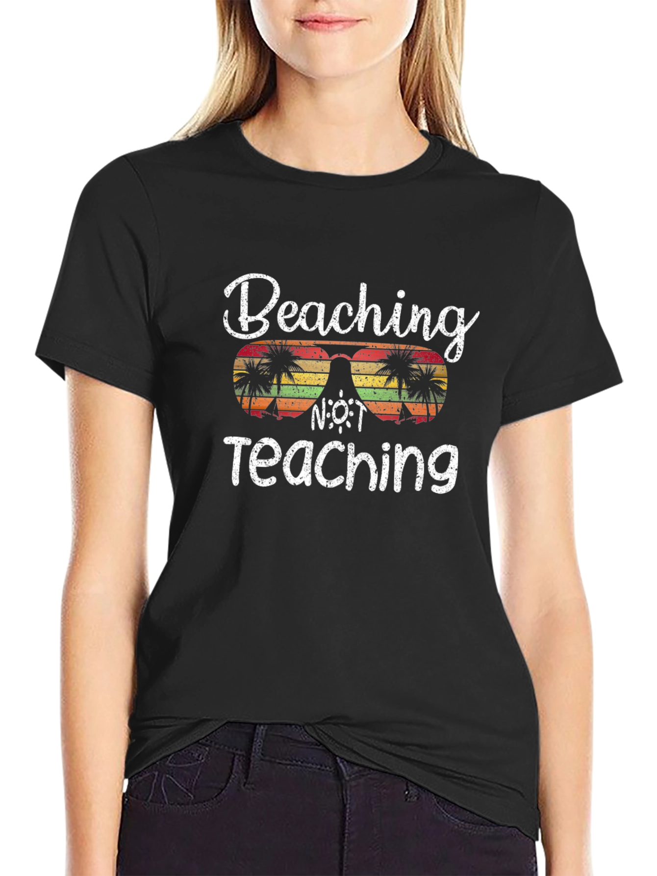 Beaching Not Teaching Graphic T-Shirt