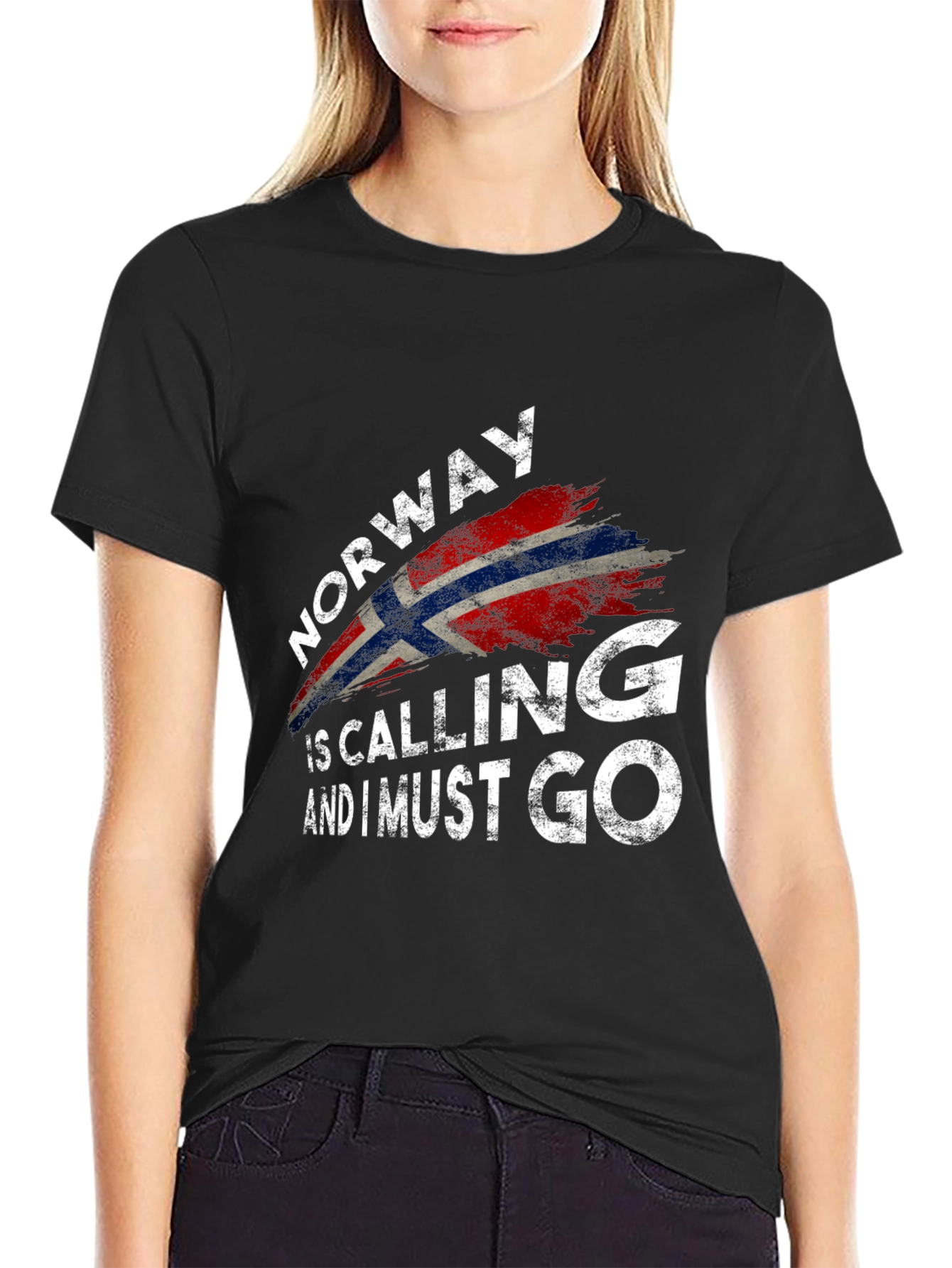 Norway Calling T-Shirt - Black Crew Neck Tee