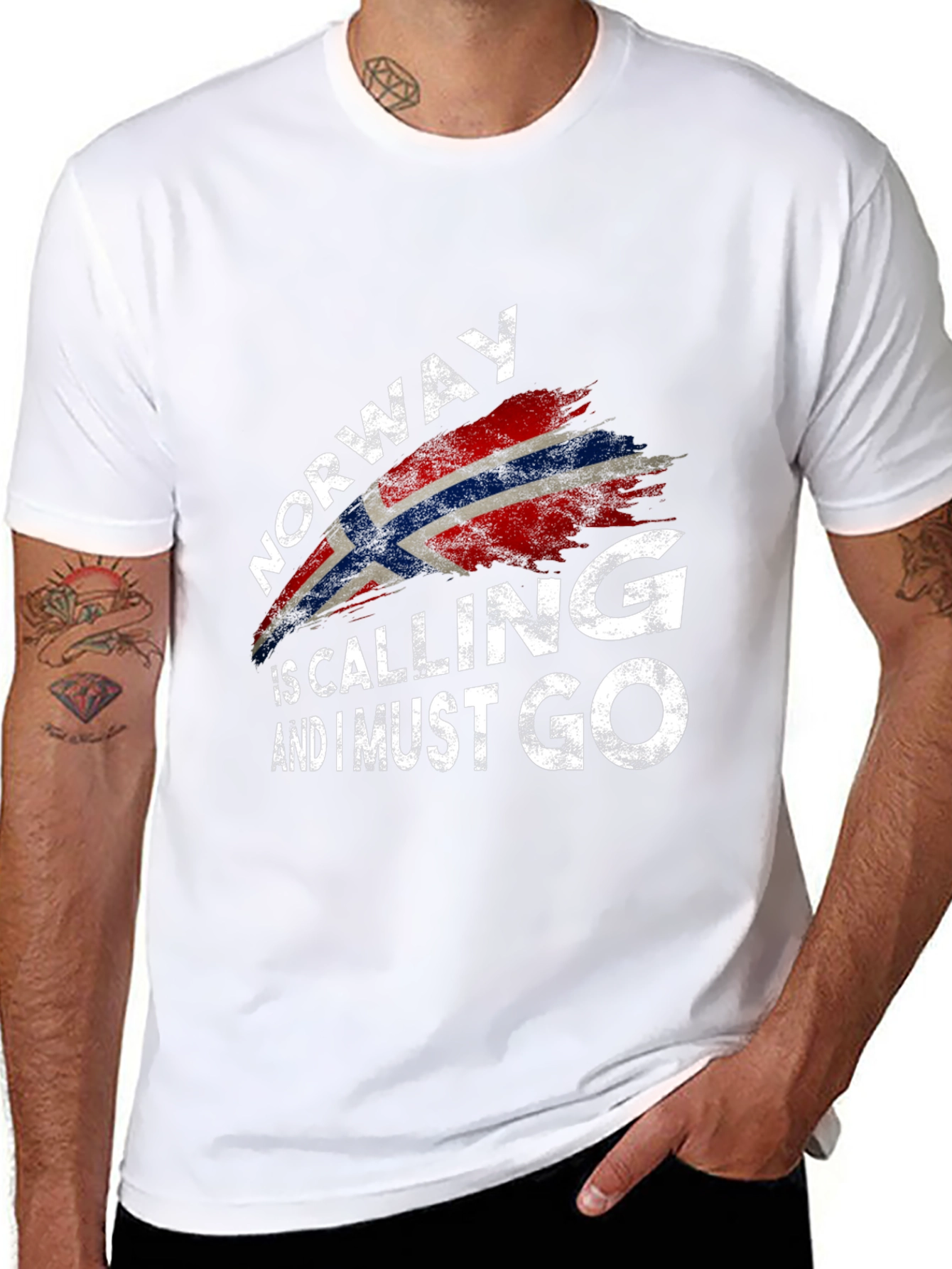 Norway Calling T-Shirt - Black Crew Neck Tee
