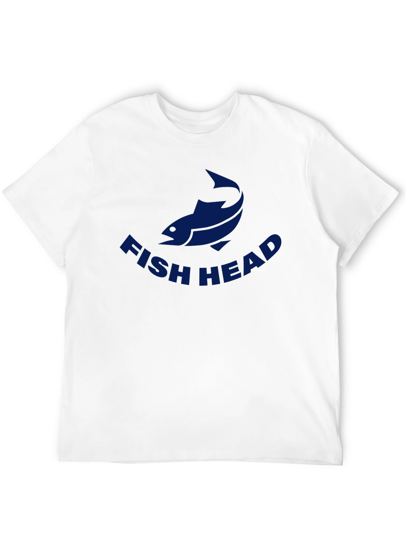 Fish Head Graphic Tee - Casual Crew Neck T-Shirt