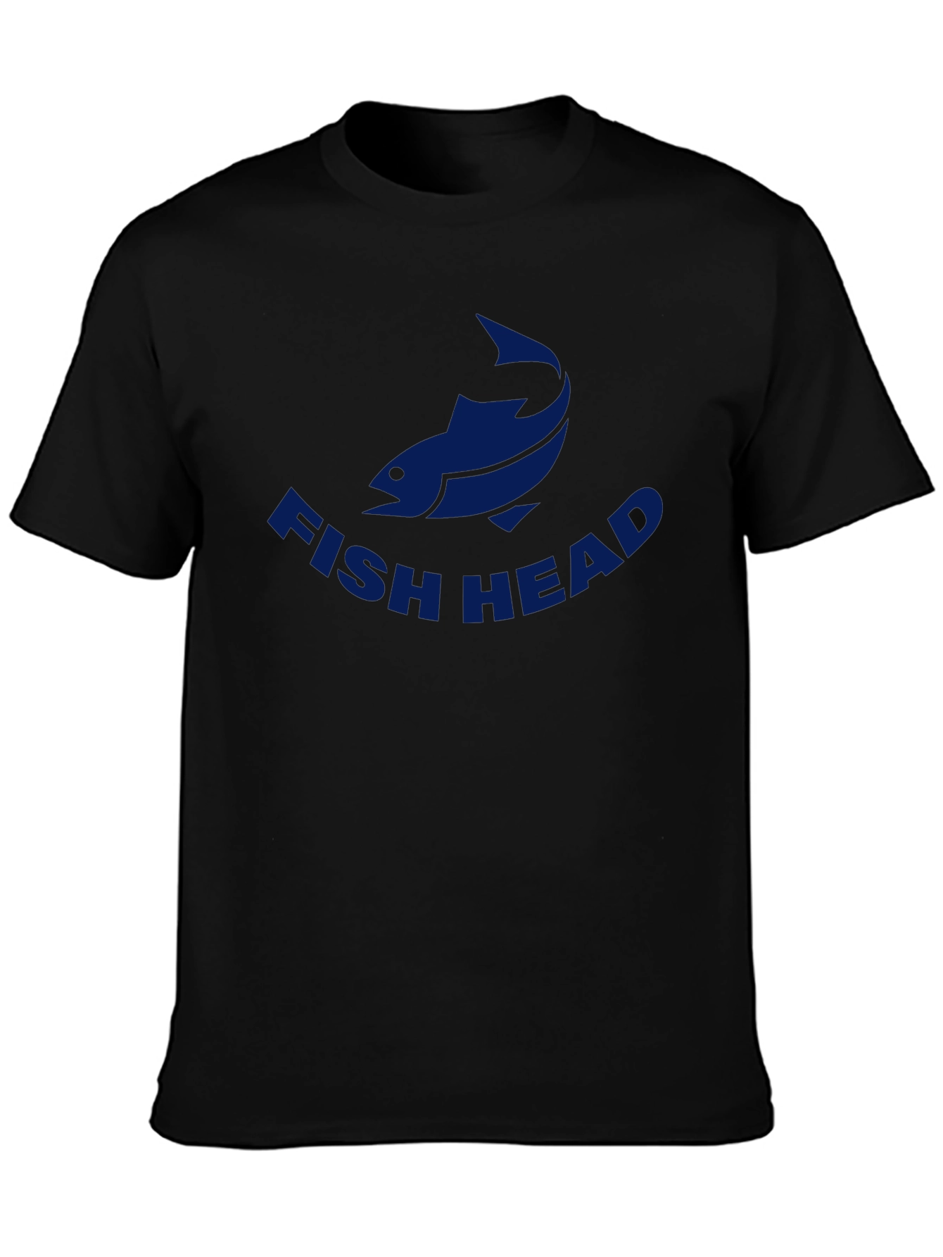Fish Head Graphic Tee - Casual Crew Neck T-Shirt