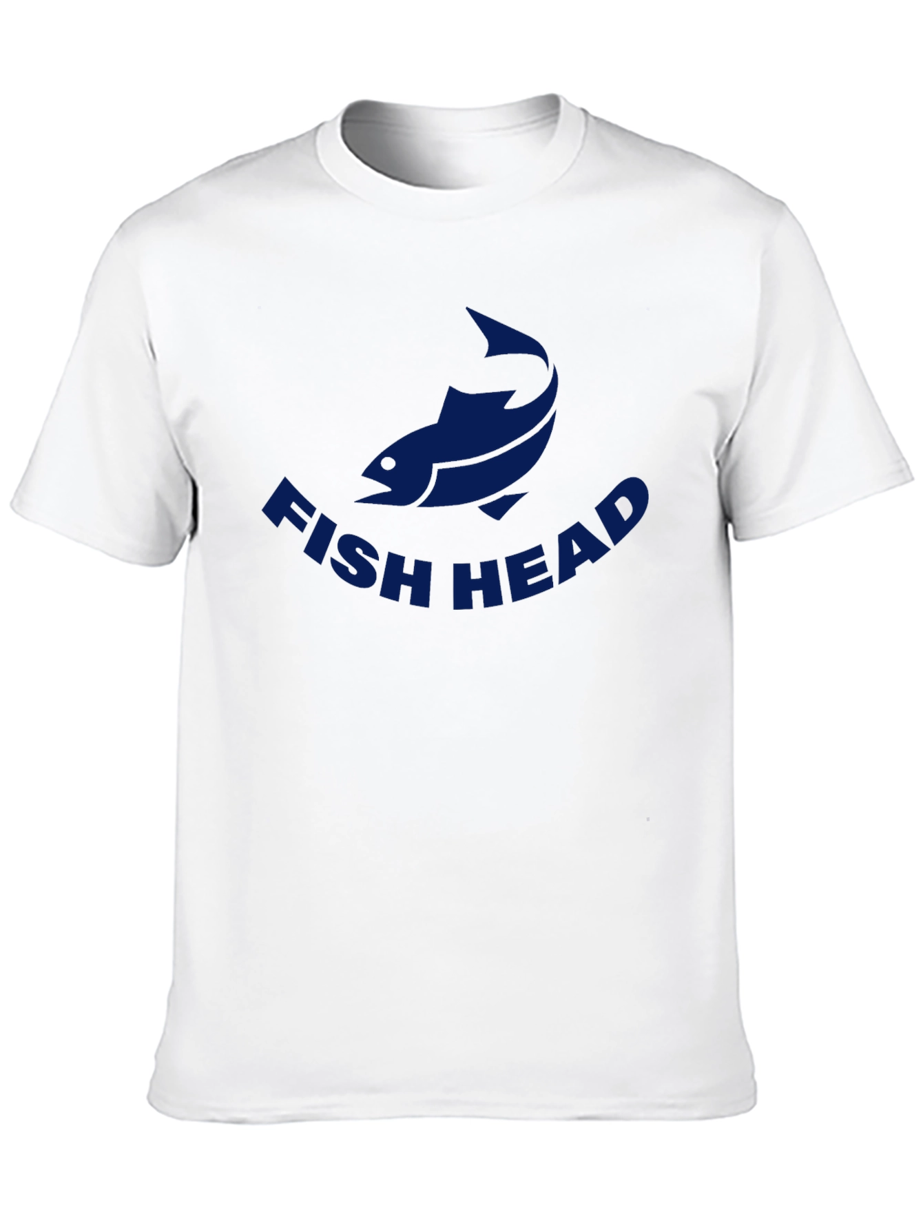 Fish Head Graphic Tee - Casual Crew Neck T-Shirt