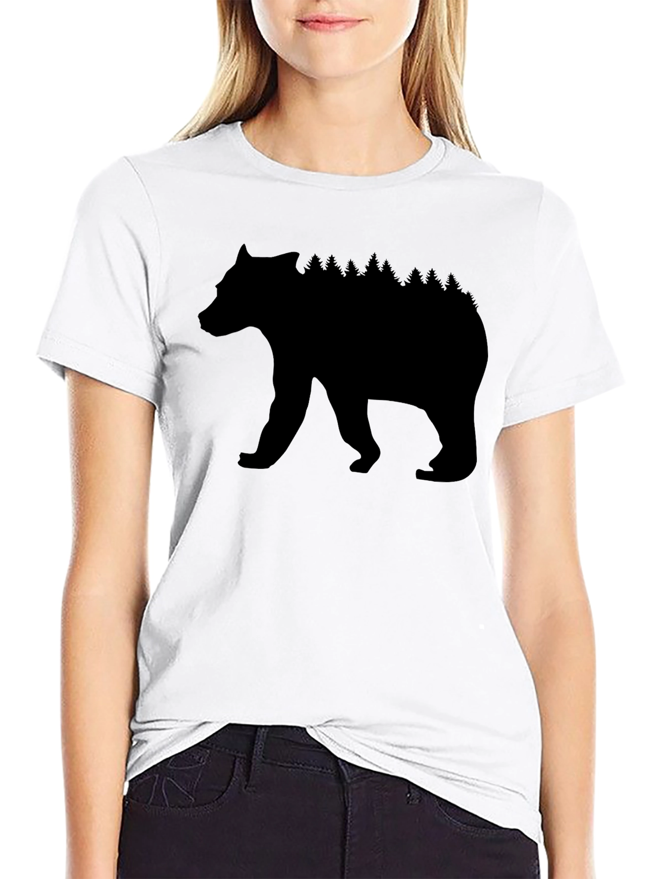 Bear Silhouette T-Shirt - Nature Inspired Design