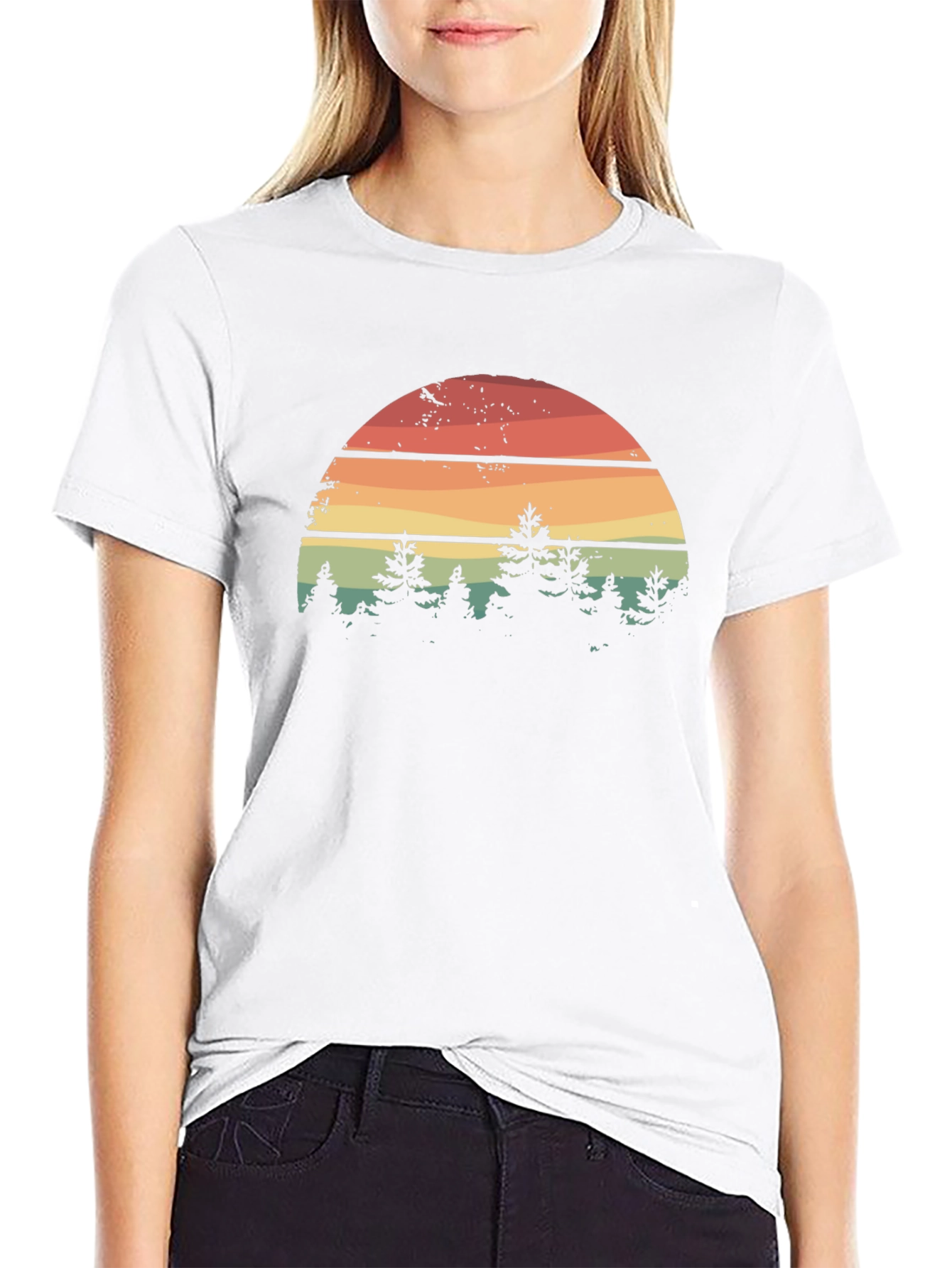 Retro Sunset Forest Graphic Tee