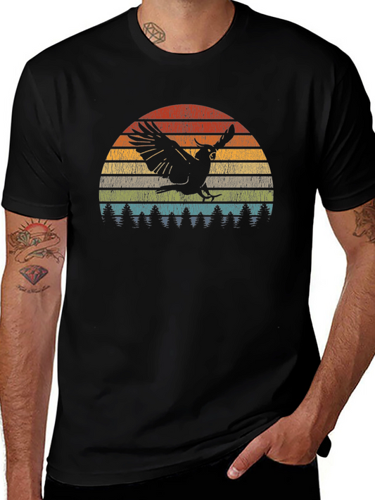 Retro Sunset Cockatoo Graphic T-Shirt