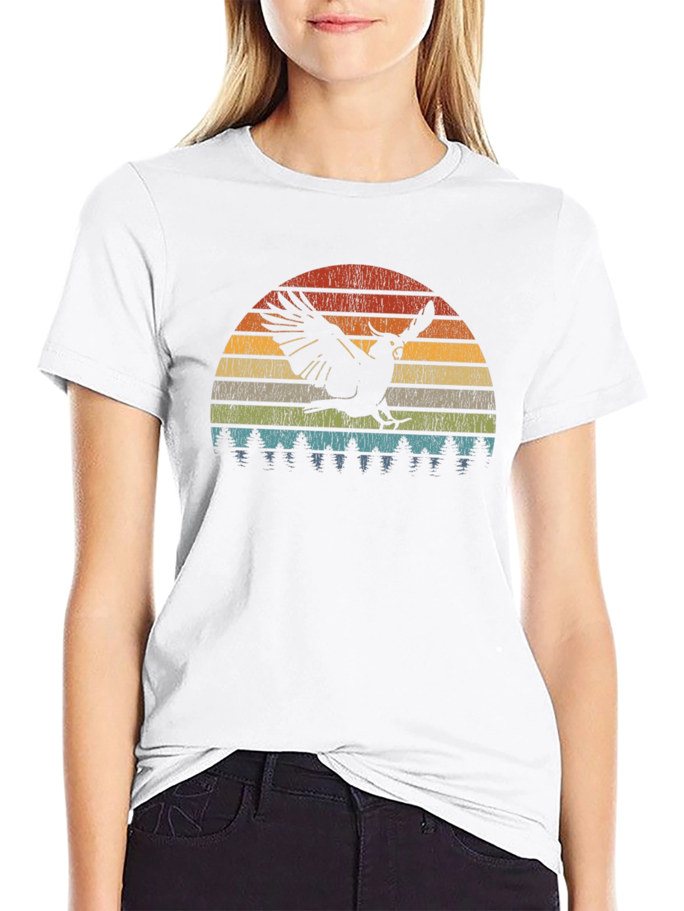 Retro Sunset Cockatoo Graphic T-Shirt