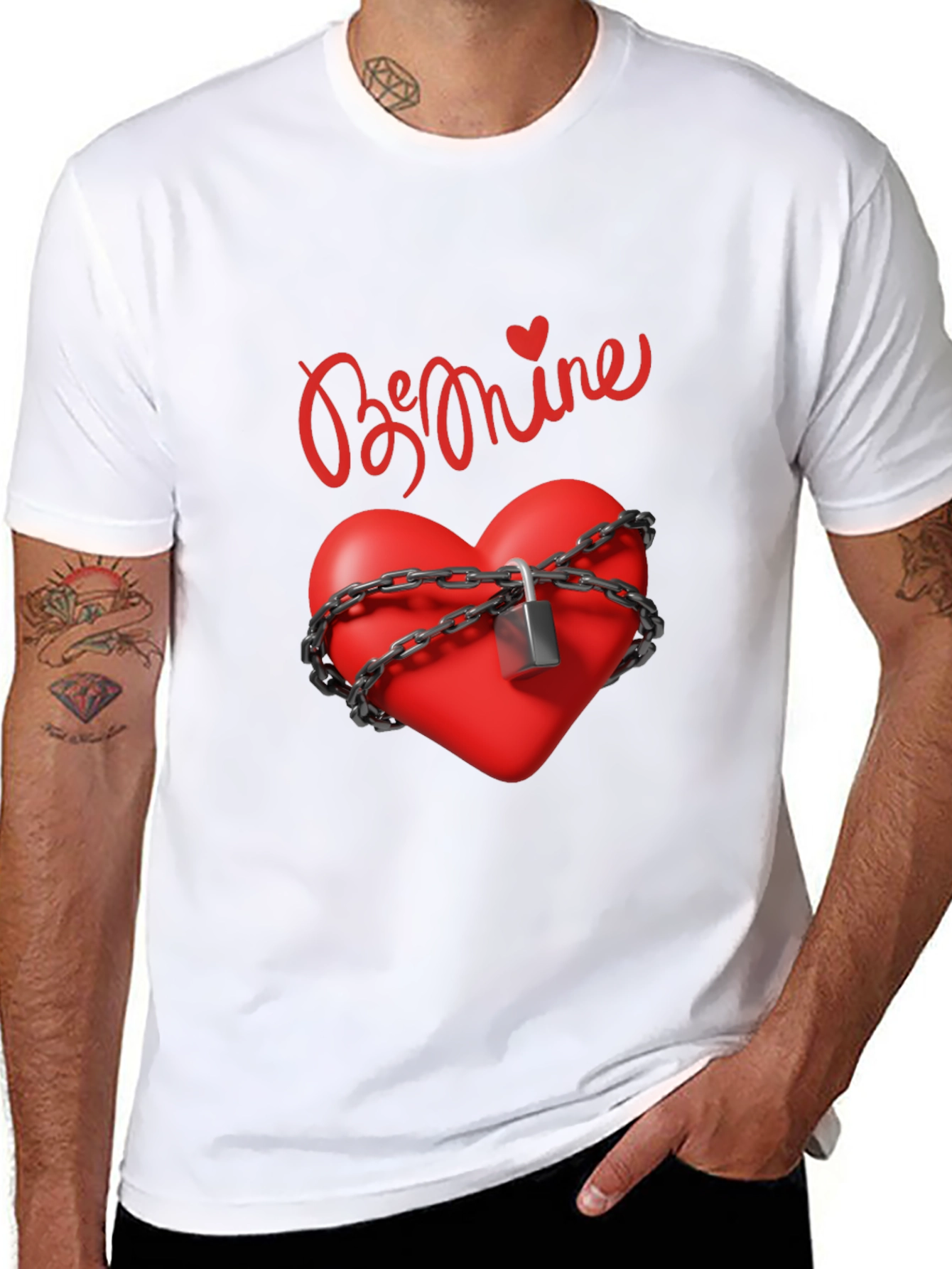 Locked Heart Valentines Day Graphic Tee