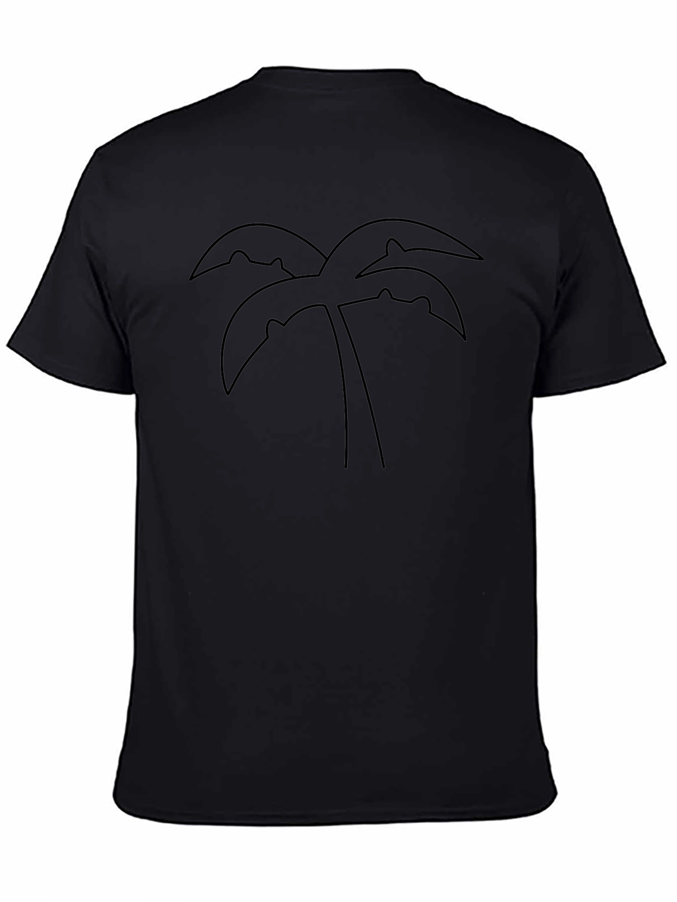 Minimalist Palm Tree Graphic Black T-Shirt