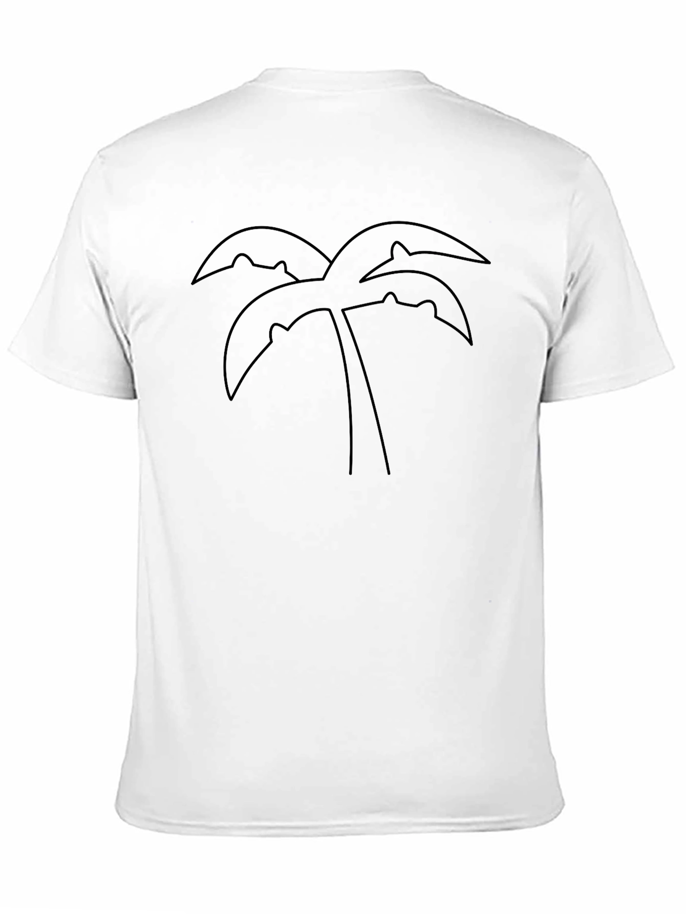 Minimalist Palm Tree Graphic Black T-Shirt