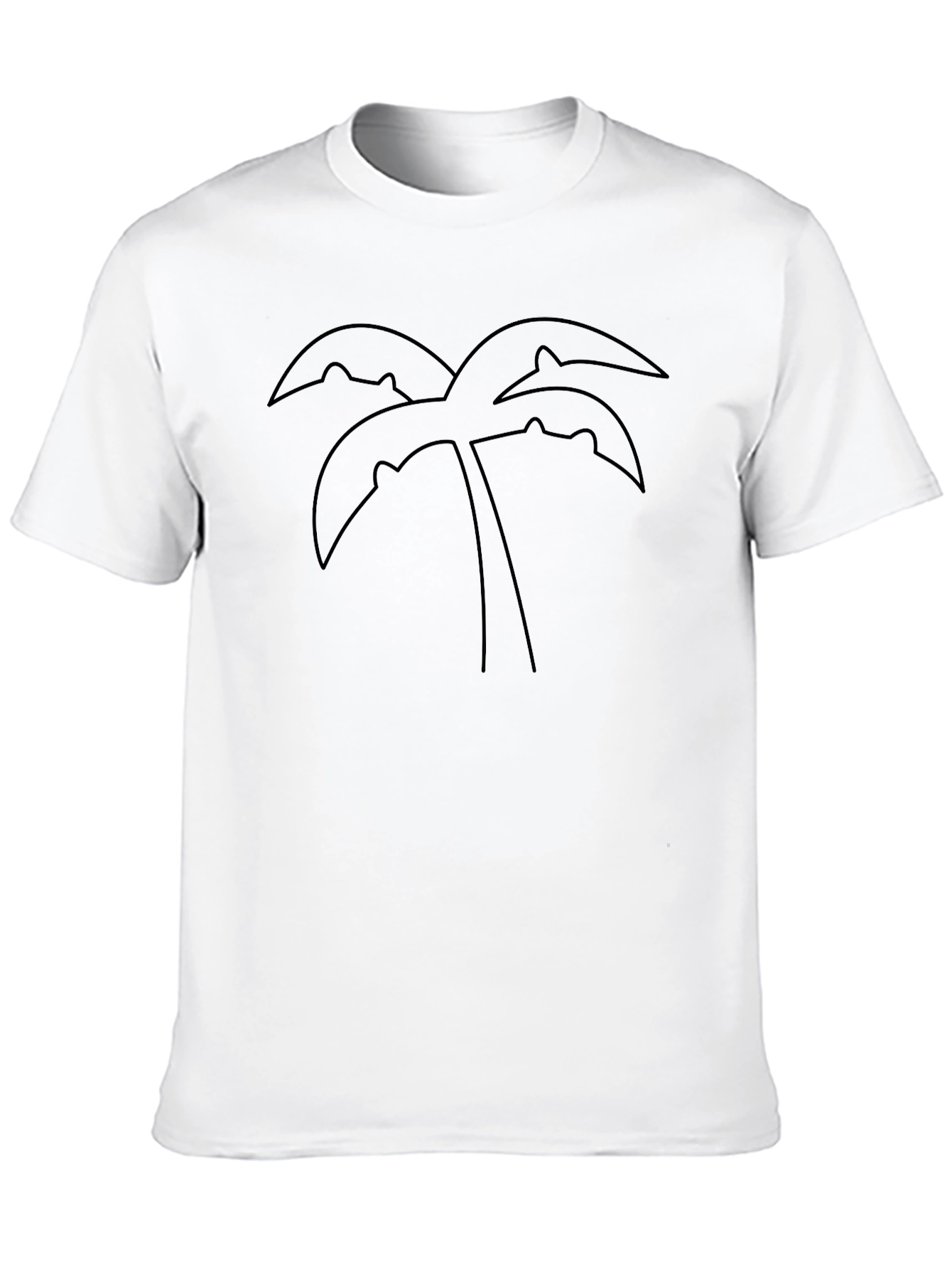 Minimalist Palm Tree Graphic Black T-Shirt