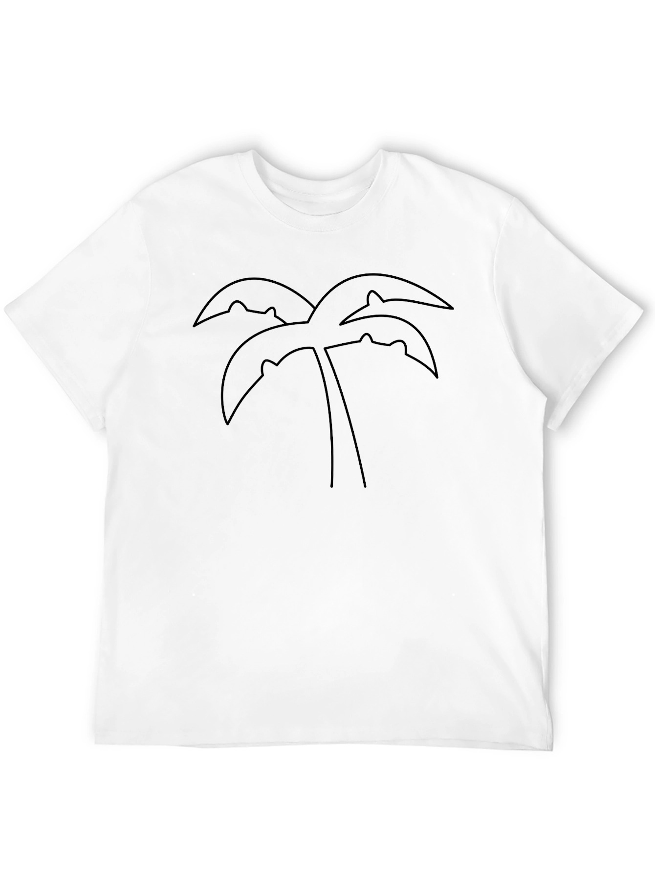 Minimalist Palm Tree Graphic Black T-Shirt
