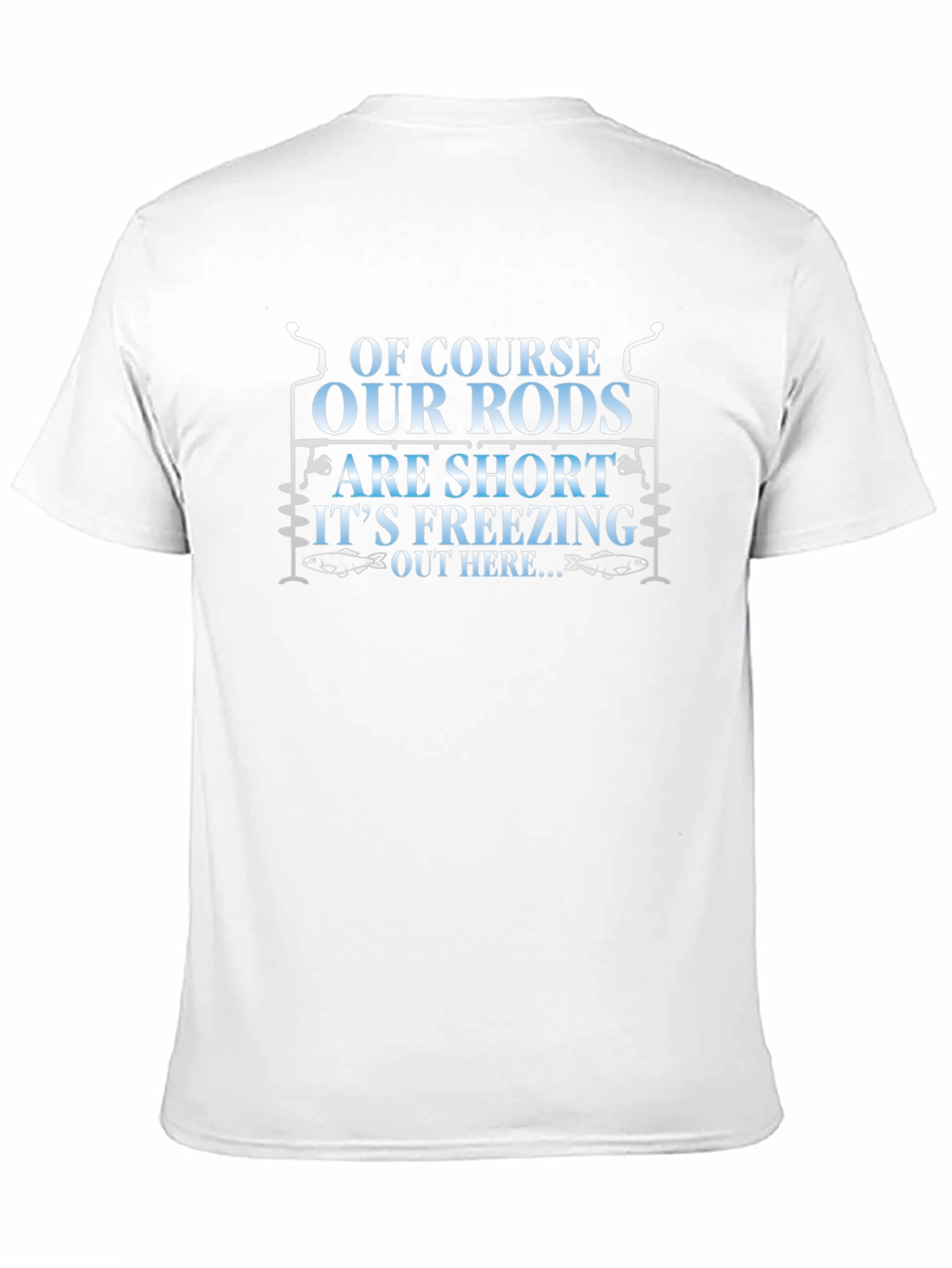 Funny Fishing Rods Mens Black Graphic T-Shirt