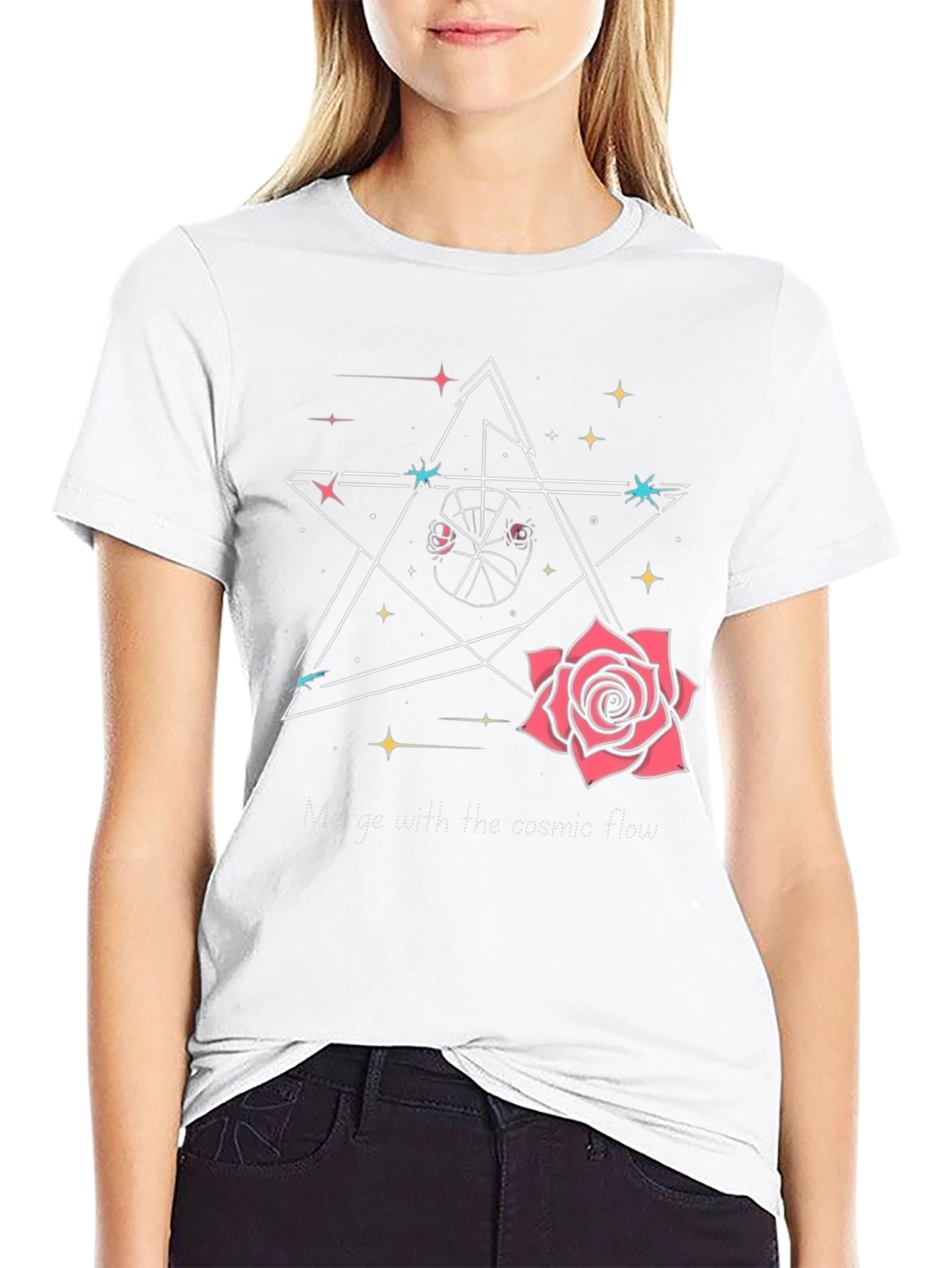 Cosmic Rose Graphic T-Shirt