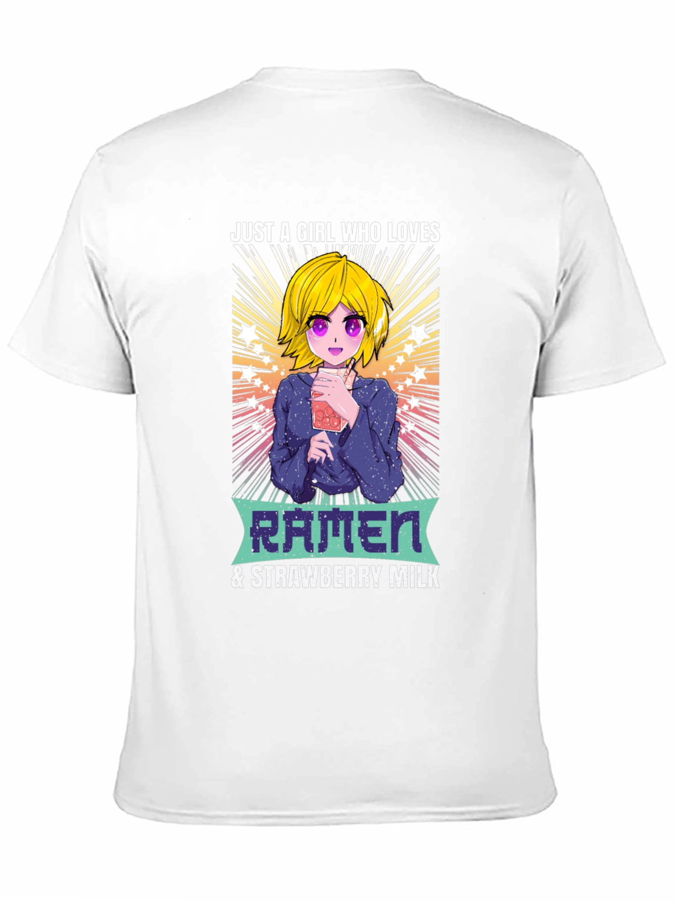 Ramen & Strawberry Milk Anime Girl T-Shirt