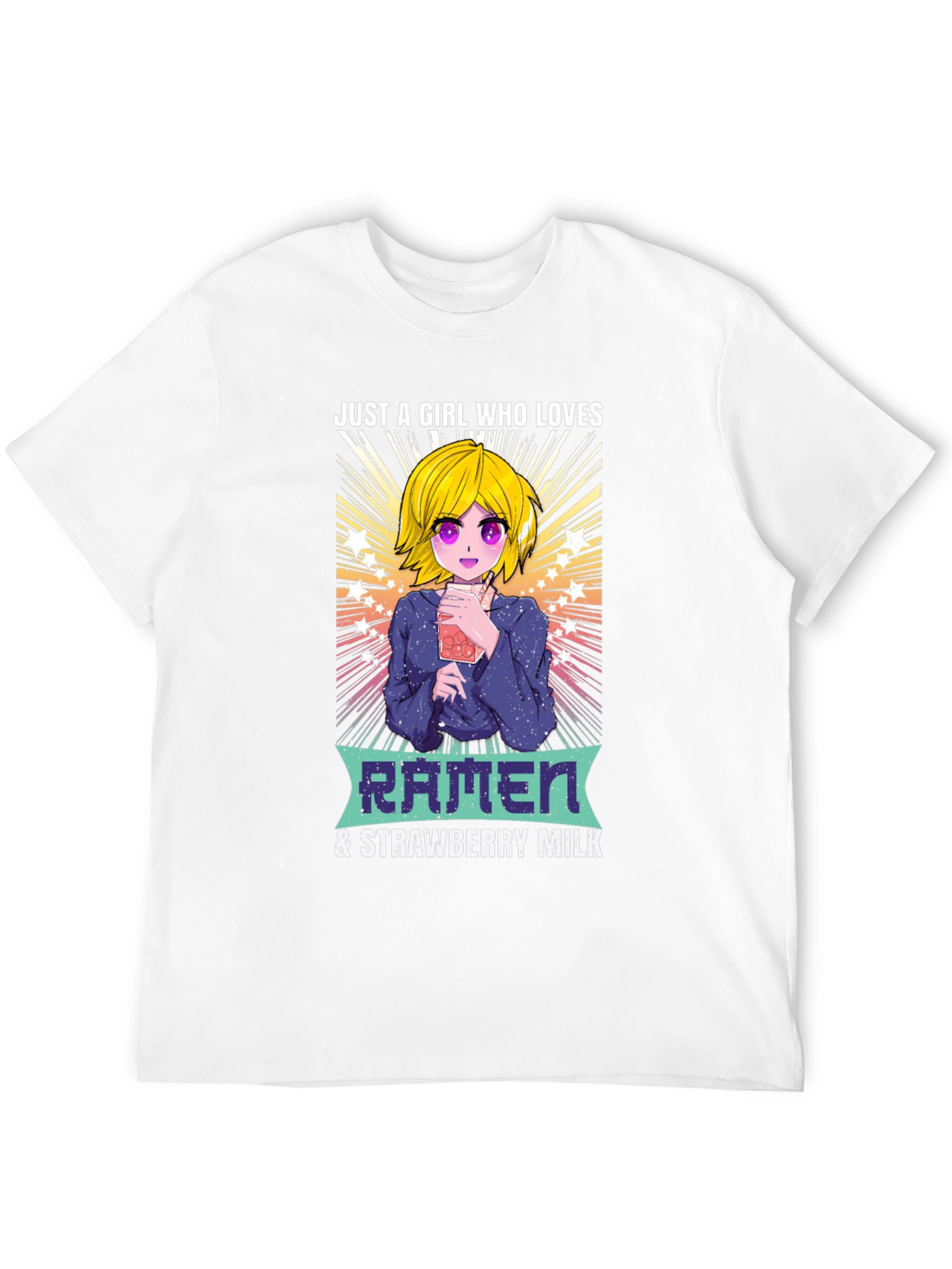 Ramen & Strawberry Milk Anime Girl T-Shirt