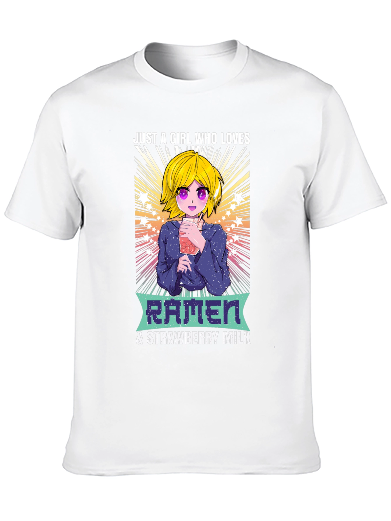 Ramen & Strawberry Milk Anime Girl T-Shirt